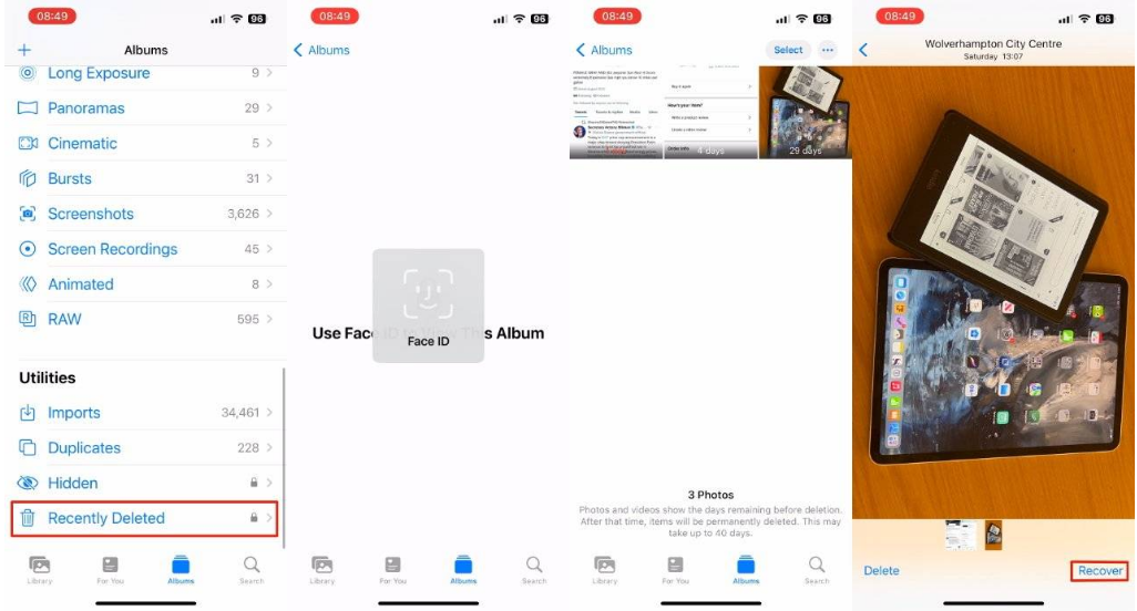 武侯苹果14维修分享 iPhone14 上恢复已删除的照片 