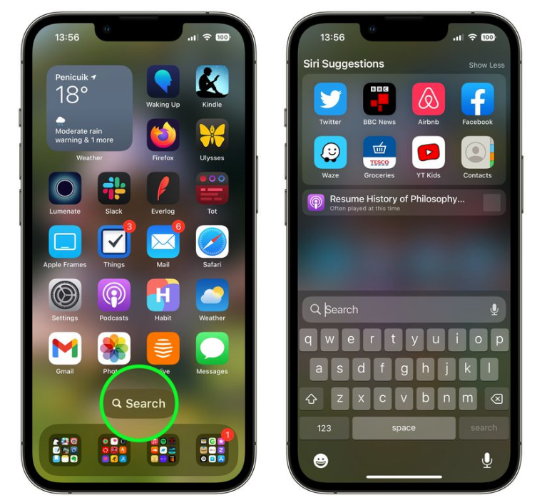 武侯苹果手机维修分享升级到 iOS 16 后，如何删除主屏幕上的搜索按钮 