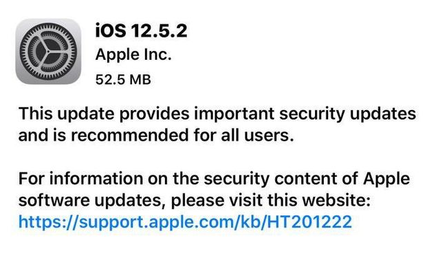 武侯苹果手机维修分享iOS12.5.2发布，建议所有老苹果用户安装 
